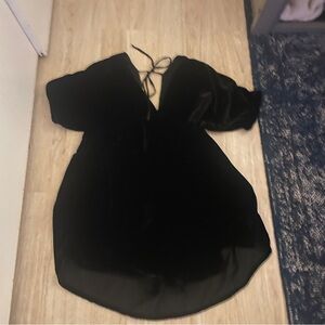 Elegant Black Velvet free people Dress